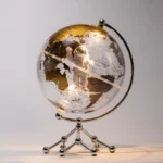 High Quality Metal Fram Gold World Map Globe Home Office Decor Earth Globe Geography Education Rotating Globes