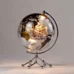 Wholesale 8 Inch Transparent World Globe with Illuminated Decorative Map Metal Handicraft for Home or Office Decor - Image 3