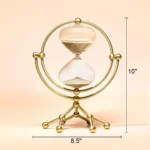 Modern 30 Minute Sand Timer Hourglass With Rotating Brass Frame Glass Globe - Image 6
