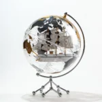Wellfun Transparent Ornament Models Home Decor Rotating Novelty Gifts Globe Earth Globe Decor
