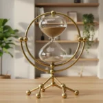 Modern 30 Minute Sand Timer Hourglass With Rotating Brass Frame Glass Globe