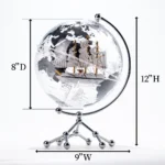 Wholesale 8 Inch Transparent World Globe with Illuminated Decorative Map Metal Handicraft for Home or Office Decor - Image 2