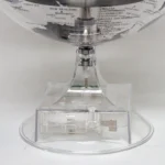 6-Inch Silver Rotating Globe Built-In Tourist Landmark Buildings - Image 6