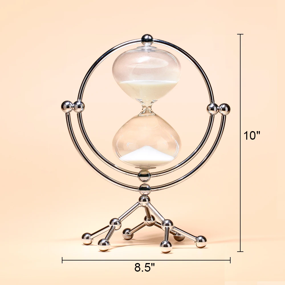 H757cd336337e4f1ea56796be23e28891i.webp Wholesale 30 Minute Sand Timer Hourglass With Metal Stand Clear Hourglass Timer for Home Decoration - Image 1