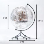 Wellfun White Sailing Boat Transparent New Popularity Big Novelty Gifts Globe Earth Globe Decor Globe - Image 3