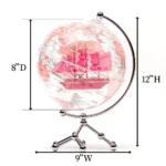 8Inchs English Home Office and Hotel Decoration Pink Transparent Earth World Map Globes - Image 2
