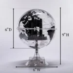 Transparent Silver Earth Globe With a Platform Put Famous Landmark - Image 2