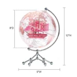Wellfun Table Glass Clear World Earth Decorative Light With Rotating Map Marking Novelty Gifts Globe Earth Globe Decor - Image 2