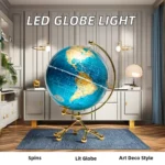 Wellfun Kids Earth Black Resin Office Gemstone Flat Big Glass Student Jumbo Matel Novelty Gifts Globe Earth Globe Decor Globe - Image 6