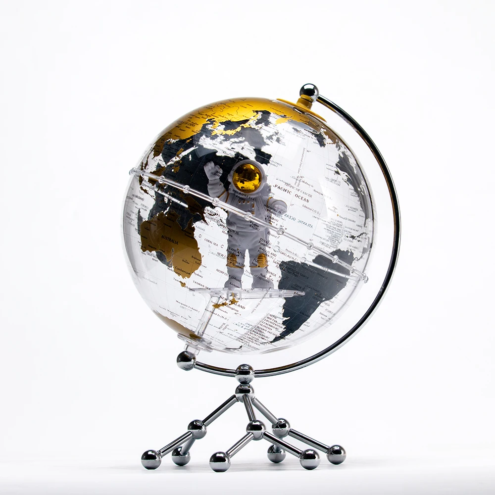 Hde03324f41ec488f9146a6ee8e5ef6fe4.webp Wellufn 360 Clear Rotation World Globe Desktop Educational for Kids Novelty Gift Globes - Image 1