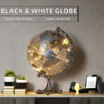 Wellfun Manufacturer 8Inch Desk Top Decor Silver Transparent Earth World Globes with Light - Image 6