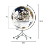 Wellfun Factory World Globe With Silver Stand and Metal Base Rotating Earth Globe for Decoration Globes - Image 2
