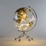 Wellfun Manufacturer Ornament Rotating Christmas Gift Transparent Globe Earth Map Novelty Gifts World Globe Earth Decor