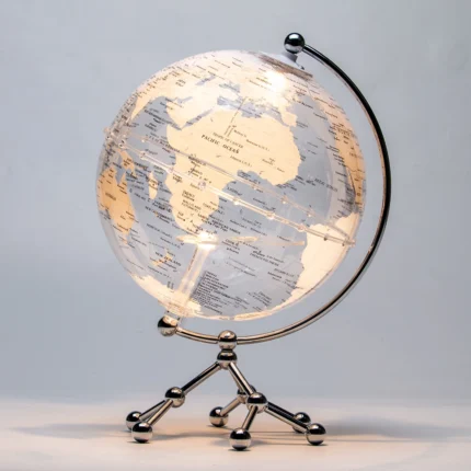 Transparent World Globe Home Decor Led Light Kids Gift Rotating Illuminated Table Earth Globes Decor